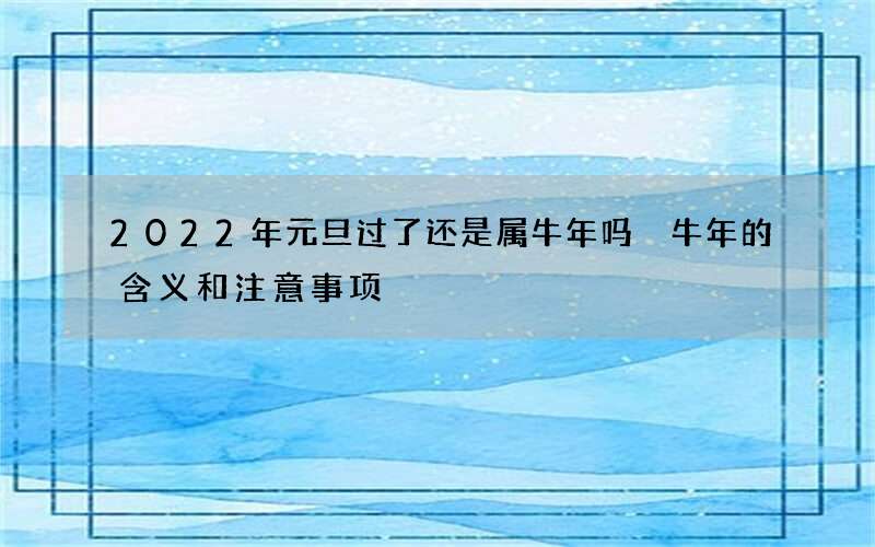 2022年元旦过了还是属牛年吗 牛年的含义和注意事项